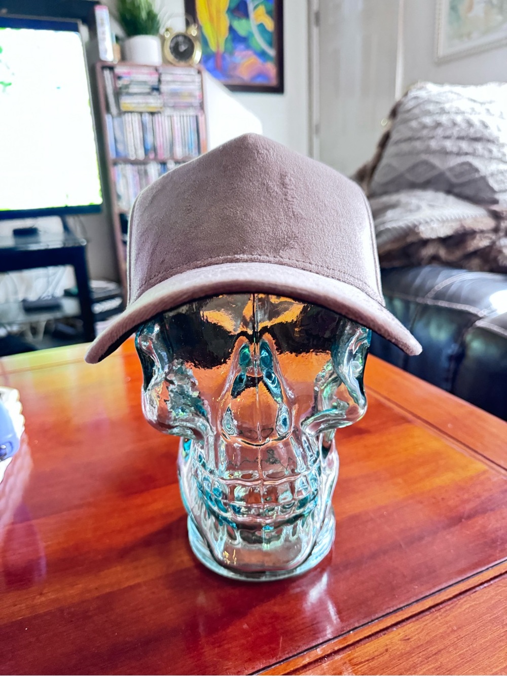 Goorin Brothers VELOUR Trucker Hat Snapback Cap. 
Taupe Color.